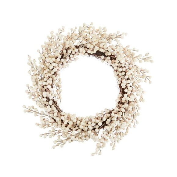 Holiday Time White Ilex WinterBerry Artificial Christmas Wreath‎ 24 in - Picture 1 of 5